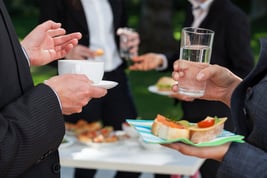 Business people at the meeting at the lunch buffet