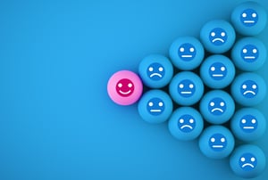 abstract-face-emotion-happiness-sadness-unique-think-different-individual-standing-out-from-crowd-spherical-with-icon-blue-background