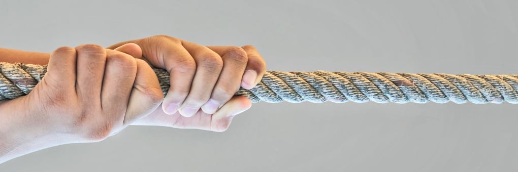 holding onto rope