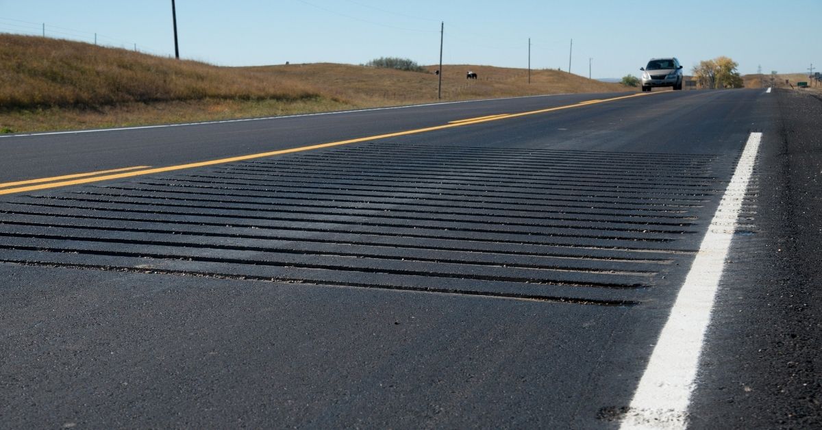 rumble strips on a highway