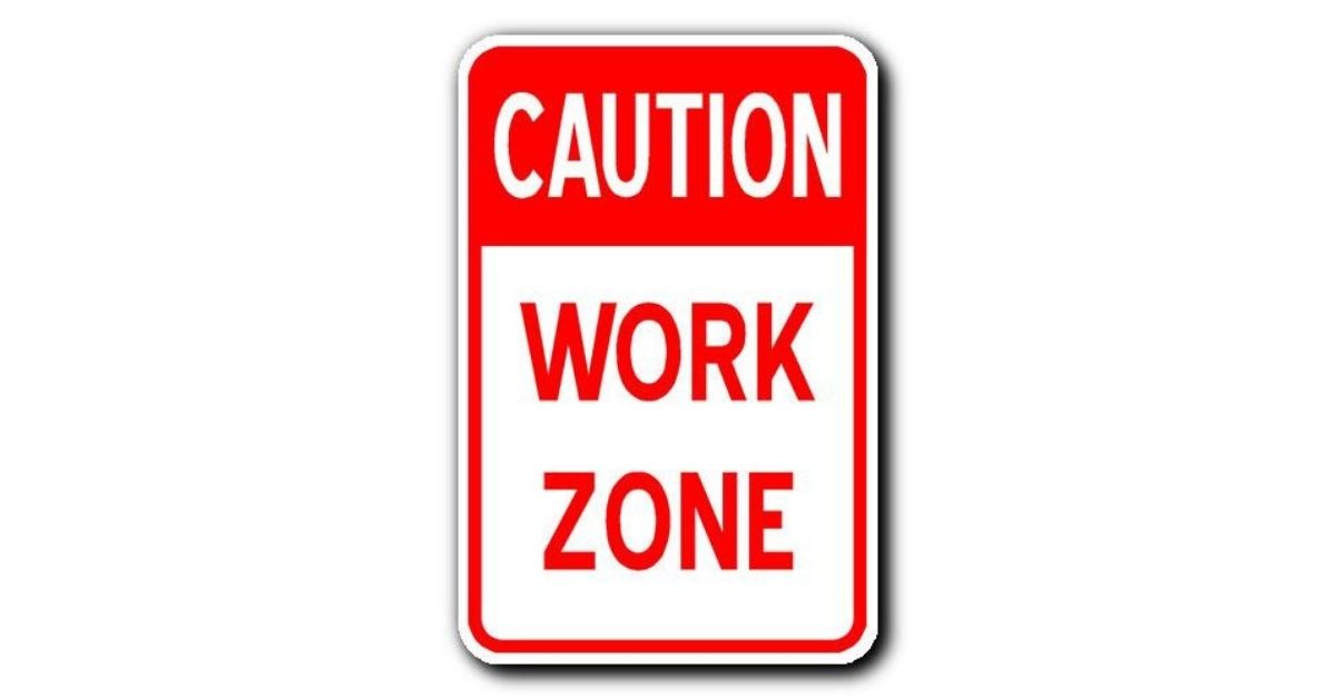 Caution Work Zone sign